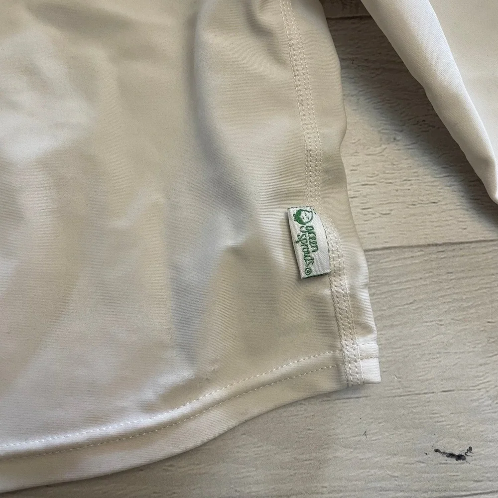 Green Sprouts baby white rash‎ guard 6 months